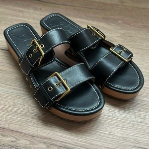 J. Crew Black Leather Clogs size 8